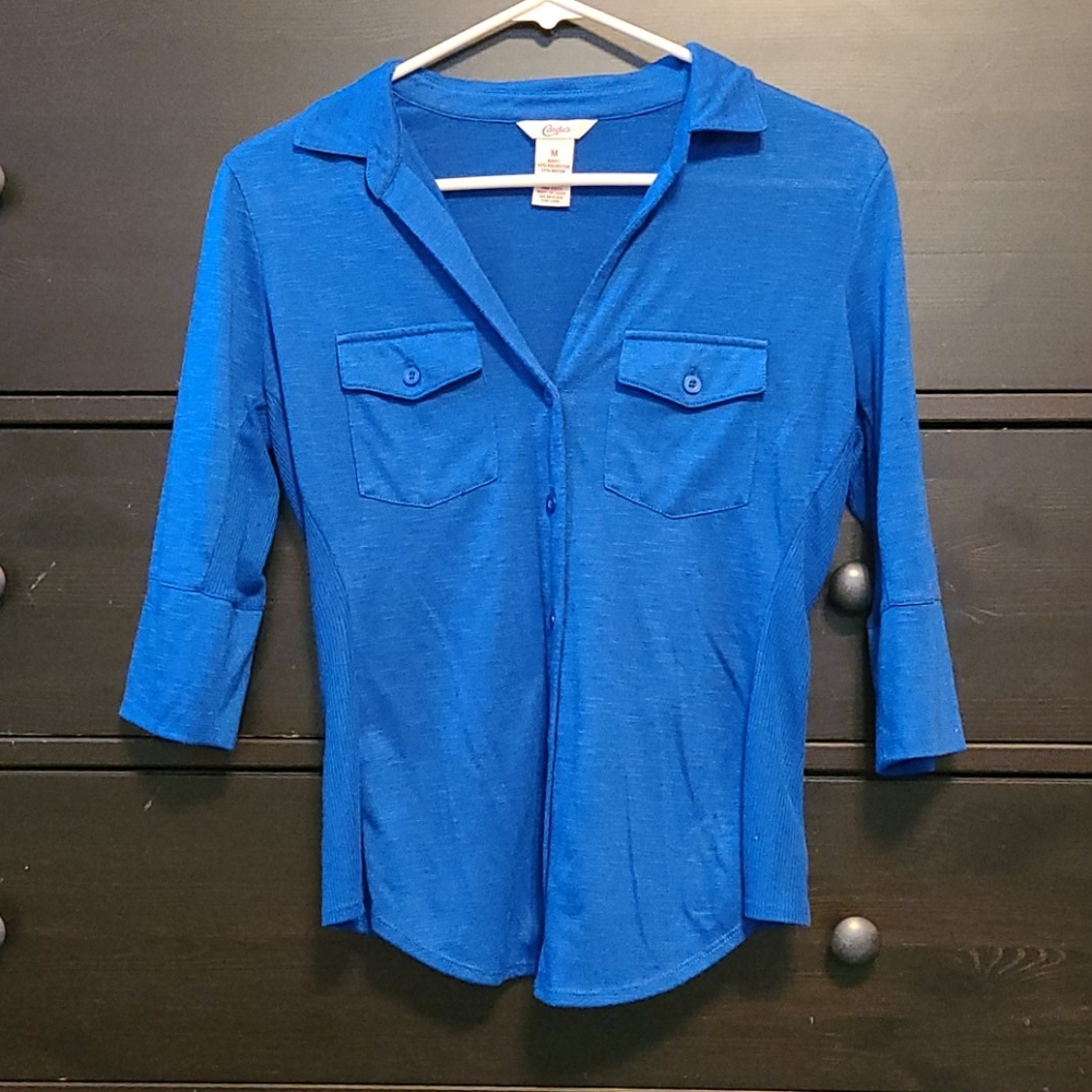 Candie's Blue 3/4 Sleeve Blouse